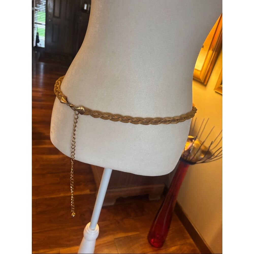 Vintage Gold Mesh Braided Chain Belt